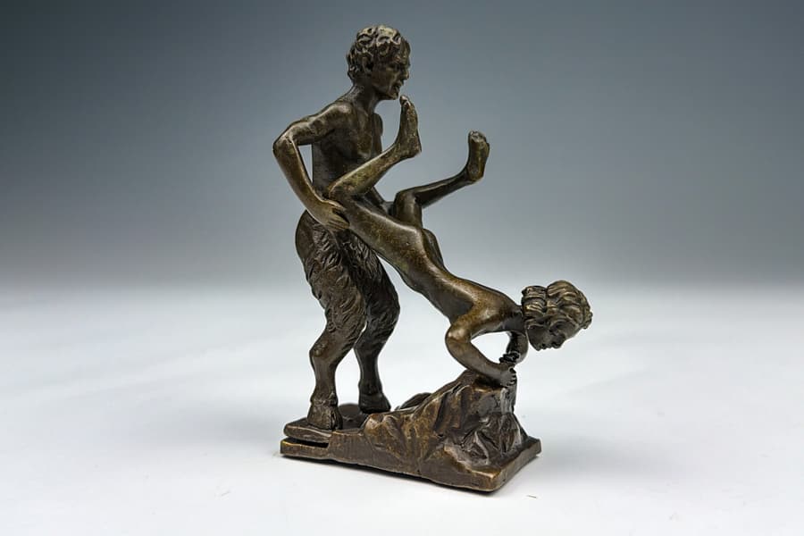 Diabolische erotische Bronze Skulptur, 3-teilig